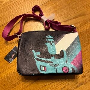 New Disney Pixar Buckle-Down Buzz Lightyeqr Crossbody Bag